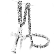 Load image into Gallery viewer, Jesus Crucifixion Cross Pendant Necklace - Stainless Steel Chain