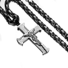 Load image into Gallery viewer, Jesus Crucifixion Cross Pendant Necklace - Stainless Steel Chain