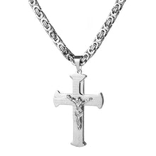 Load image into Gallery viewer, Jesus Crucifixion Cross Pendant Necklace - Stainless Steel Chain