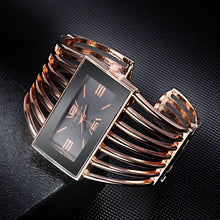 Load image into Gallery viewer, CANSNOW Womens Luxury Rose Gold Bangle Bracelet Watch