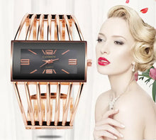 Load image into Gallery viewer, CANSNOW Womens Luxury Rose Gold Bangle Bracelet Watch