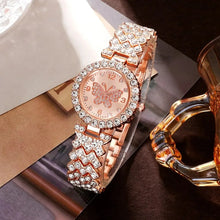 Load image into Gallery viewer, 6 Piece Luxury Rose Gold Rhinestone Jewelry Set