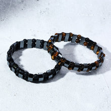 Load image into Gallery viewer, Double Hematite Tiger's Eye Bracelets