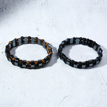 Load image into Gallery viewer, Double Hematite Tiger's Eye Bracelets