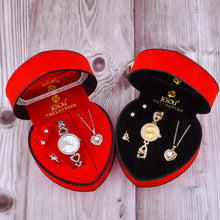 Load image into Gallery viewer, Lovely Gifts For Valentines - Gold Crystal Design Necklace Earrings ring  Jewelry Set