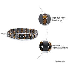 Load image into Gallery viewer, Double Hematite Tiger's Eye Bracelets