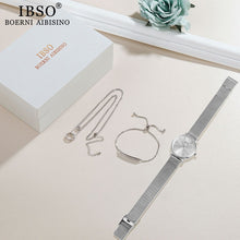 Load image into Gallery viewer, Stunning! IBSO Crystal Design Bracelet Necklace Watch Jewelry Set