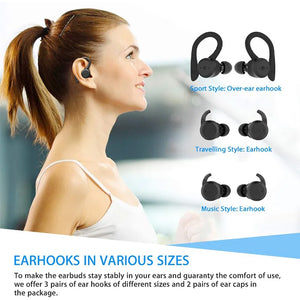 IPX7 20 Hours Play Time Swimming Waterproof  Hooks Stereo Earbuds