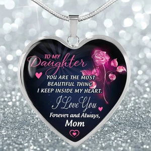 Gift For Daughter - Inspirational Letter Love Heart Shape Necklace