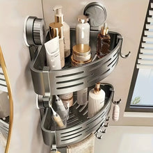 Load image into Gallery viewer, Triangular Space-Saving Suction Cup Bathroom Storage Shelf
