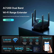 Load image into Gallery viewer, 1200Mbps WiFi 6 Repeater 2.4G/5G Extender Signal Booster