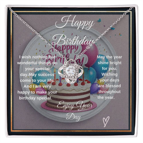 Gift For Her Birthday - Gorgeous Love Knot  Necklace