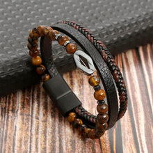 Load image into Gallery viewer, Stylish! Tiger Eye Multi Layer Leather Bracelet ( Buy 2 Get 2% Off!!)