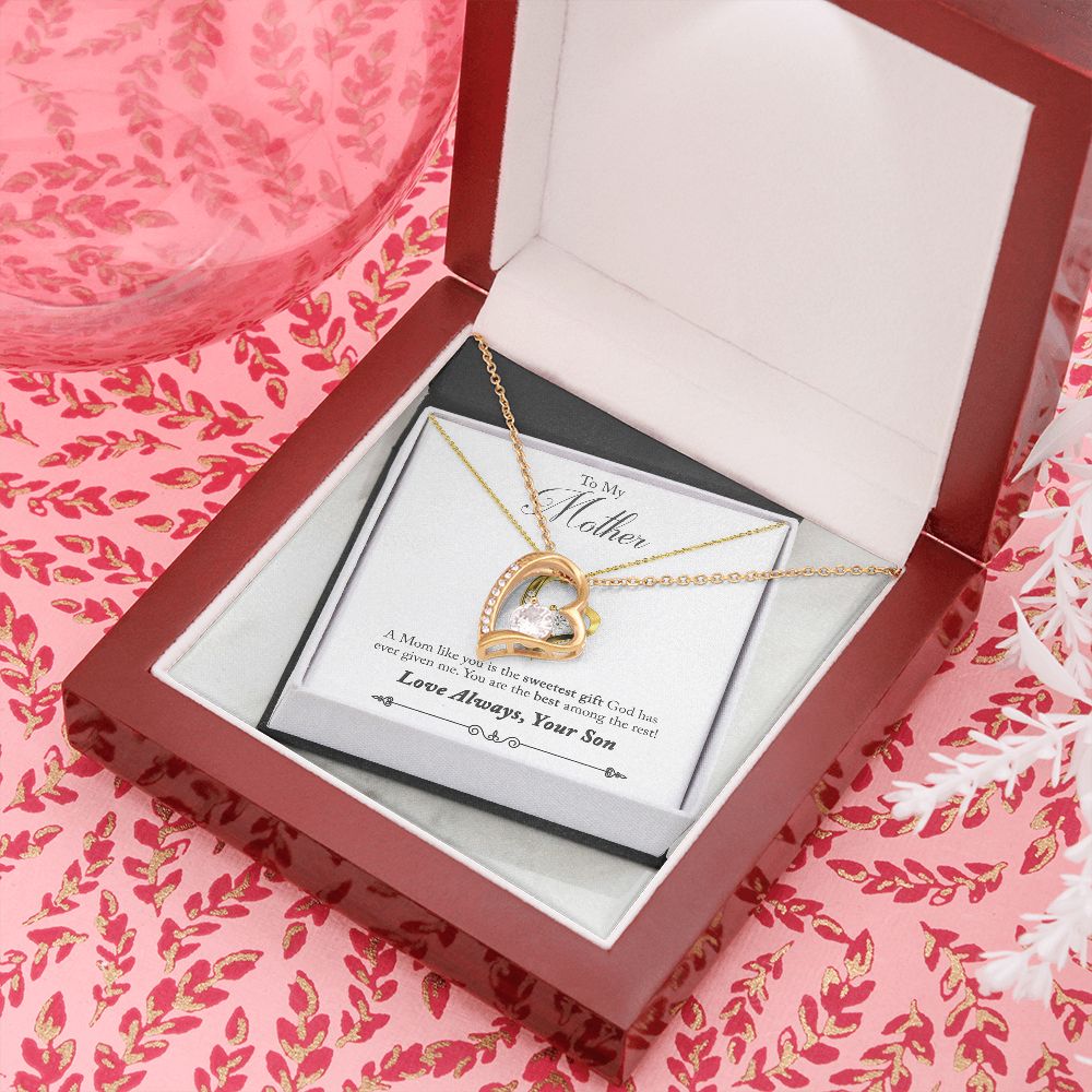Gift For Mother - The Best Love Heart Necklace
