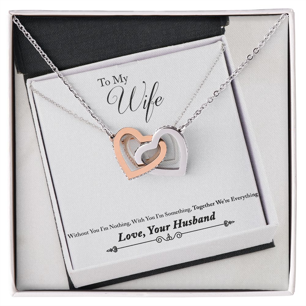Gift For Wife - We're Everything Interlocking Hearts Necklace
