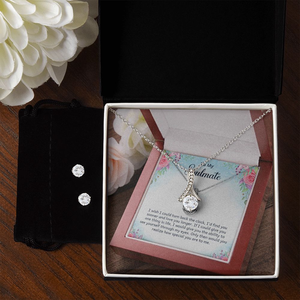 Gift For Your Soulmate - Alluring Beauty Necklace and Cubic Zirconia Earring Set