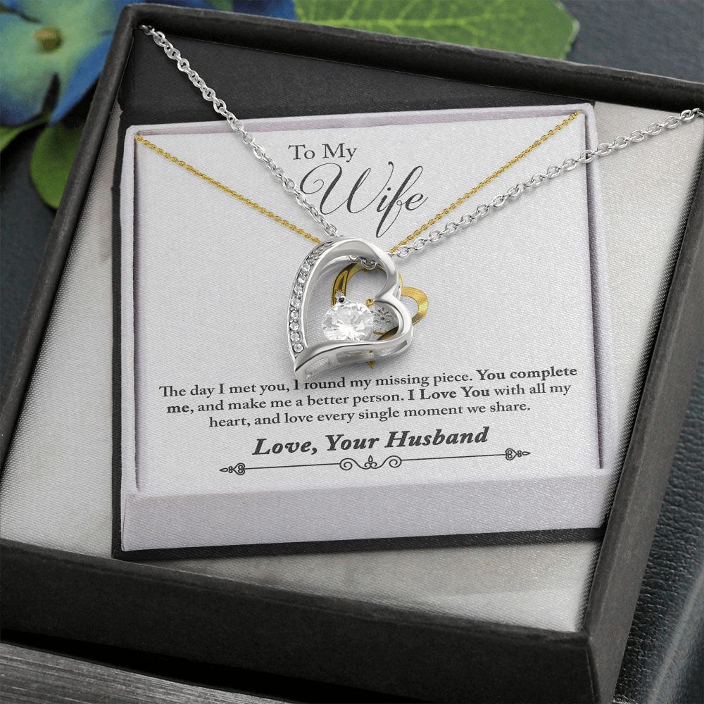 Gift For Wife - My Missing Piece  Love Heart Necklace