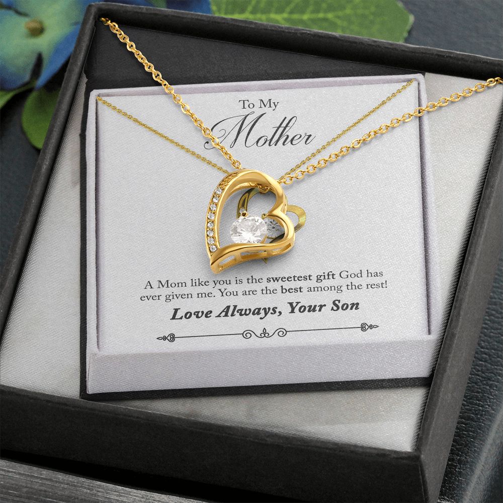 Gift For Mother - The Best Love Heart Necklace